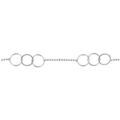 Bracelets sur Artemare : Bracelet en argent cha&icirc;ne boules avec 2 ensembles de 3 anneaux emmaill&eacute;s - longueur 18cm