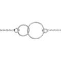 Bracelets sur Artemare : Bracelet en argent rhodi&eacute; cha&icirc;ne avec 2 anneaux emmaill&eacute;s au milieu - longueur 16cm + 3cm de rallonge