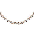Colliers sur Artemare : Cha&icirc;ne en argent mailles vrill&eacute;es avec dorure rose sur les bords- longueur 42cm