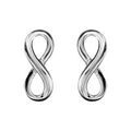 Boucles d'oreilles en argent rhodi&eacute; infini lisse petit mod&egrave;le et fermoir poussette