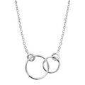 Colliers sur Artemare : Collier en argent rhodi&eacute; cha&icirc;ne avec pendentif 2 anneaux emmaill&eacute;s - longueur 40cm + 5cm de rallonge