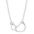 Colliers sur Artemare : Collier en argent rhodi&eacute; cha&icirc;ne avec pendentif 2 coeurs emmaill&eacute;s - longueur 40cm + 5cm de rallonge