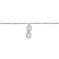Chaine sur Artemare : Cha&icirc;ne de cheville en argent rhodi&eacute; avec pampille symbole infini orn&eacute; d'oxydes blancs sertis - longueur 23cm + 2cm de rallonge