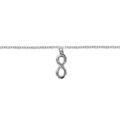Cha&icirc;ne de cheville en argent rhodi&eacute; avec pampille symbole infini - longueur 23cm + 2cm de rallonge Artemare