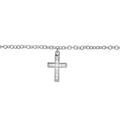 Cha&icirc;ne de cheville en argent rhodi&eacute; avec pampille croix chr&eacute;tienne orn&eacute;e d'oxydes blancs sertis - longueur 23cm + 2cm de rallonge