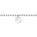 Bracelet en argent cha&icirc;ne boules avec 1 pampille galet - longueur 16cm + 3cm de rallonge Artemare