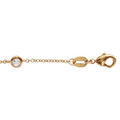 Bracelets sur Artemare : Bracelet en plaqu&eacute; or cha&icirc;ne avec 5 oxydes blancs sertis clos - longueur 16,5cm + 2cm de rallonge
