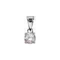 Pendentif en argent rhodi&eacute; oxyde rond blanc de 5mm serti 4 griffes Artemare