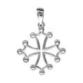 Pendentif croix occitane en argent rhodi&eacute; &eacute;vid&eacute;e petit mod&egrave;le Artemare