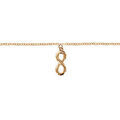 Chaine sur Artemare : Cha&icirc;ne de cheville en plaqu&eacute; or avec pampille symbole infini - longueur 23cm + 2cm de rallonge