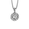 Pendentifs sur Artemare : Pendentif en argent rhodi&eacute; 1 gros oxyde blanc au centre avec contour en oxydes blancs