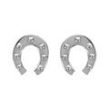 Boucles d'oreilles en argent fer &agrave; cheval simple et fermoir poussette Artemare