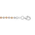 Bracelet en argent cha&icirc;ne boules altern&eacute;es jaunes et grises - longueur 18cm