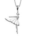 Colliers sur Artemare : Collier en argent rhodi&eacute; cha&icirc;ne avec pendentif danseuse avec tutu blanc - longueur 42cm + 3cm de rallonge