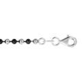 Bracelet en argent cha&icirc;ne boules altern&eacute;es noires et grises - longueur 18cm Artemare