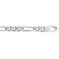 Chaine sur Artemare : Cha&icirc;ne en argent rhodi&eacute; mailles 1+3 largeur 5mm et longueur 45cm