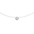 Colliers sur Artemare : Collier en argent rhodi&eacute; fil en nylon avec pendentif oxyde blanc solitaire de 3mm serti clos - longueur 41cm