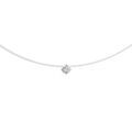 Colliers sur Artemare : Collier en argent rhodi&eacute; fil en nylon avec pendentif oxyde blanc solitaire de 3mm - longueur 42cm