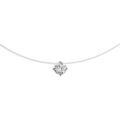 Colliers sur Artemare : Collier en argent rhodi&eacute; fil en nylon avec pendentif oxyde blanc solitaire de 5mm - longueur 42cm