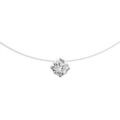 Colliers sur Artemare : Collier en argent rhodi&eacute; fil en nylon avec pendentif oxyde blanc solitaire de 7mm - longueur 42cm