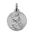 Pendentif m&eacute;daille en argent rhodi&eacute; zodiaque Vierge Artemare