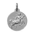 Pendentifs sur Artemare : Pendentif m&eacute;daille en argent rhodi&eacute; zodiaque Sagittaire