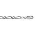 Cha&icirc;ne en argent rhodi&eacute; mailles 1+1 largeur 3mm et longueur 45cm
