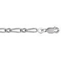 Chaine sur Artemare : Cha&icirc;ne en argent rhodi&eacute; mailles 1+1 largeur 3mm et longueur 50cm