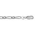Chaine sur Artemare : Bracelet en argent rhodi&eacute; cha&icirc;ne mailles 1+1 largeur 3mm et longueur 18cm