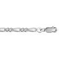 Cha&icirc;ne en argent rhodi&eacute; mailles 1+2 largeur 3mm et longueur 45cm Artemare