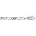 Chaine sur Artemare : Cha&icirc;ne en argent rhodi&eacute; mailles 1+2 largeur 3mm et longueur 50cm