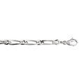Cha&icirc;ne en argent rhodi&eacute; mailles 1+1 largeur 4mm et longueur 55cm