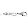 Cha&icirc;ne en argent rhodi&eacute; mailles 1+2 largeur 4mm et longueur 55cm