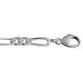 Bracelet en argent rhodi&eacute; cha&icirc;ne mailles 1+2 largeur 4mm et longueur 18cm