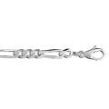 Chaine sur Artemare : Cha&icirc;ne en argent rhodi&eacute; mailles 1+3 largeur 4mm et longueur 45cm