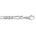 Cha&icirc;ne en argent rhodi&eacute; mailles 1+3 largeur 4mm et longueur 50cm Artemare