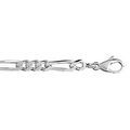 Cha&icirc;ne en argent rhodi&eacute; mailles 1+3 largeur 4mm et longueur 55cm