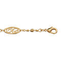 Bracelets sur Artemare : Bracelet en plaqu&eacute; or avec maillons ovales filigran&eacute;s - longueur 18,5cm