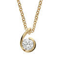 Colliers sur Artemare : Collier en plaqu&eacute; or cha&icirc;ne avec pendentif forme escargot avec oxyde blanc au milieu - longueur 40cm + 4cm de rallonge