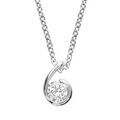Collier en argent rhodi&eacute; cha&icirc;ne avec pendentif forme escargot avec oxyde blanc au milieu - longueur 40cm + 4cm de rallonge