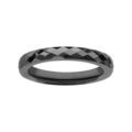 Bagues sur Artemare : Alliance demi-jonc en c&eacute;ramique noire 3mm avec facettes