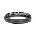 Bagues sur Artemare : Alliance demi-jonc en c&eacute;ramique noire 4mm avec facettes
