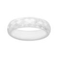 Bagues sur Artemare : Alliance demi-jonc en c&eacute;ramique blanche 5mm avec facettes