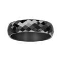 Alliance demi-jonc en c&eacute;ramique noire 5mm avec facettes