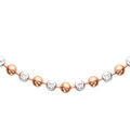 Collier en argent alternance de boules grises et roses - longueur 42cm