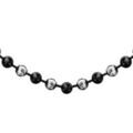 Collier en argent alternance de boules grises et noires - longueur 42cm