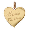 Pendentifs sur Artemare : Pendentif en plaqu&eacute; or coeur grav&eacute; "Mamie on t'aime"