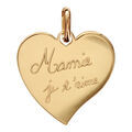 Pendentifs sur Artemare : Pendentif en plaqu&eacute; or coeur grav&eacute; "Mamie je t'aime"