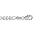 Chaine sur Artemare : Cha&icirc;ne en argent rhodi&eacute; maille Hawa&iuml; 1+3 largeur 4mm et longueur 50cm