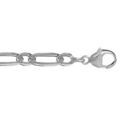 Cha&icirc;ne en argent rhodi&eacute; maille Hawa&iuml; 1+1 largeur 5mm et longueur 50cm